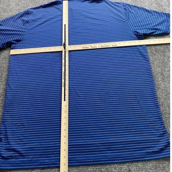 Peter Millar Shirt Mens XXL Polo‎ Blue Stripe Summer Comfort Golf Beach Preppy - Picture 10 of 14